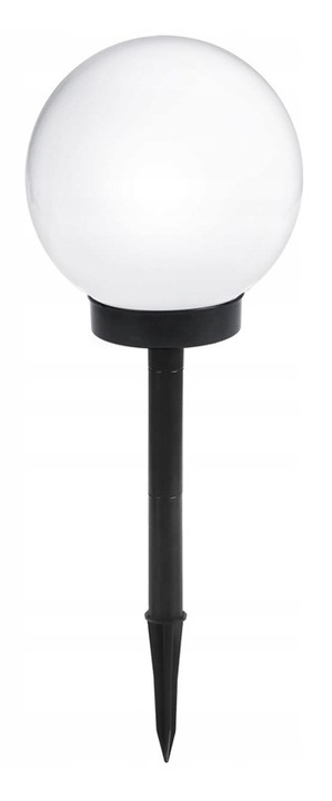 Lampy Solarne Ogrodowe LED Kula Wbijana Słupek Do Ogrodu 10cm Biała