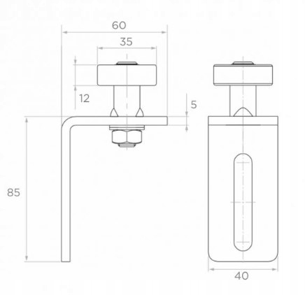 WÓZEK WÓZKI ROLKI DO BRAMY PRZESUWNEJ ZESTAW 80x80