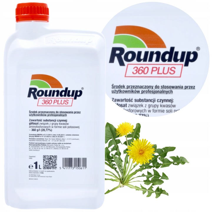 Roundup Plus 360 1l - środek chwastobójczy