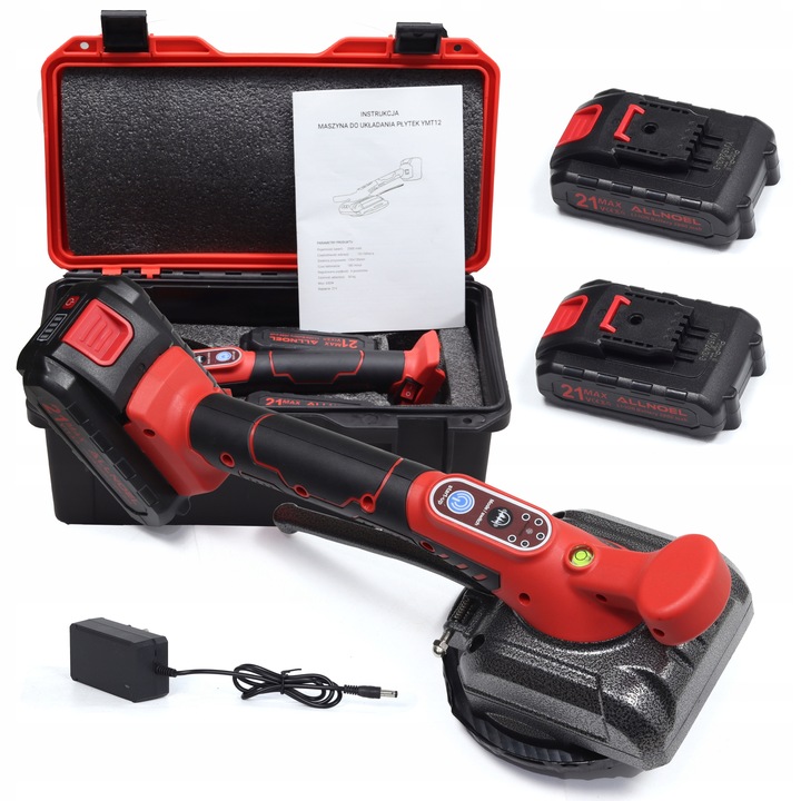 PRZYSSAWKA WIBRUJĄCA DO PŁYTEK WIBRATOR DO POZIOMOWANIA 2xAKU MOCNA 21V