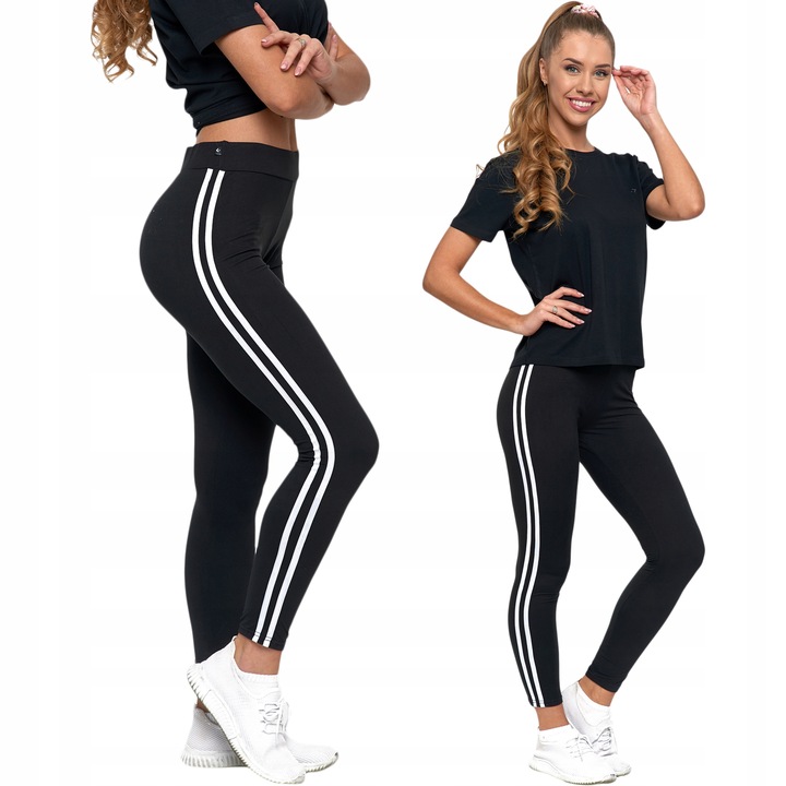 Moraj Legginsy długie z Lampasem Mocno Kryjące 1200-016 Czarne S/M
