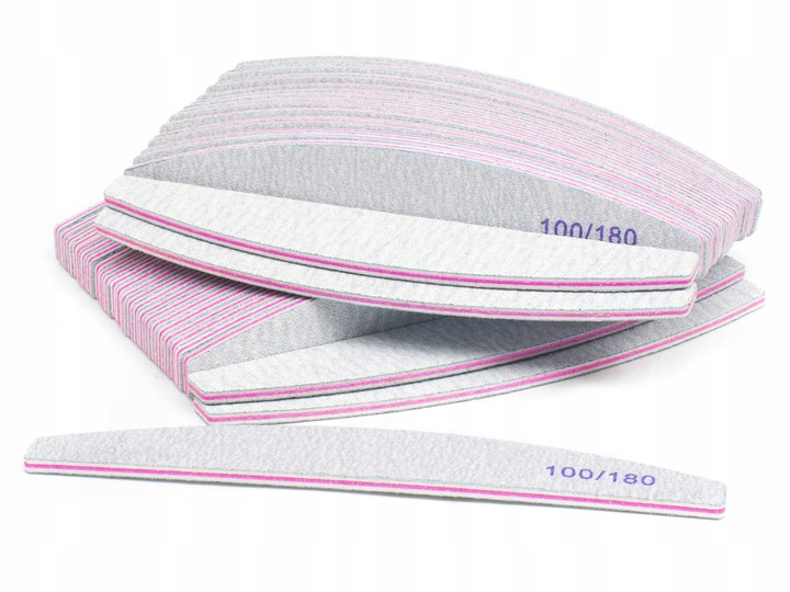 50 x Pilnik do Paznokci Łódka Zebra 100/180