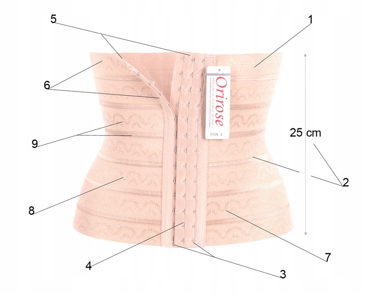 Orirose Pas gorset mocno WYSZCZUPLAJĄCY BRZUCH modelujący talię poporodowy