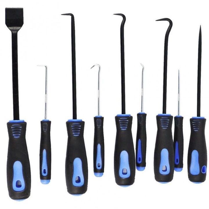 Zestaw grotów-haków i skrobaków 9el.