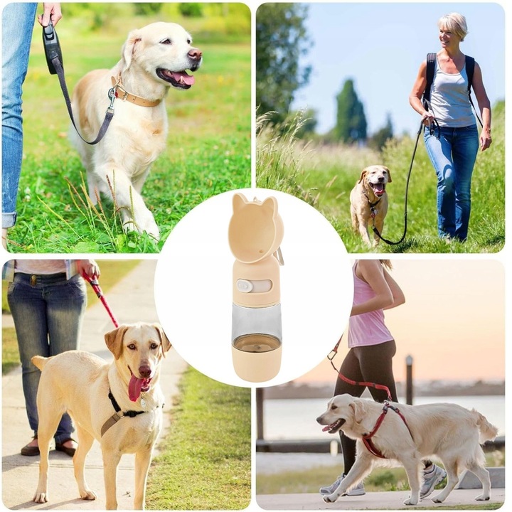 BIDON dla Psa na wodę i karmę z miską 3w1 turystyczna BUTELKA na lato