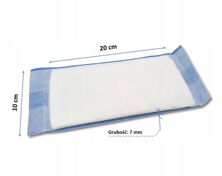 KOMPRESY OPATRUNKI WYSOKOCHŁONNE NIEJAŁOWE 10X20cm OPATRYWANIE RAN