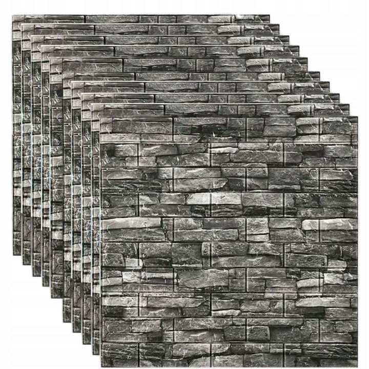 SAMOPRZYLEPNE PANELE ŚCIENNE tapeta wodoodporne PANEL ŚCIENNY 3D ciemny x10