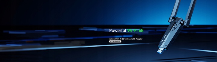 Adapter Karta Sieciowa WiFi na USB z Antenami Tri-Band 2.4GHz 5GHz 6GHz