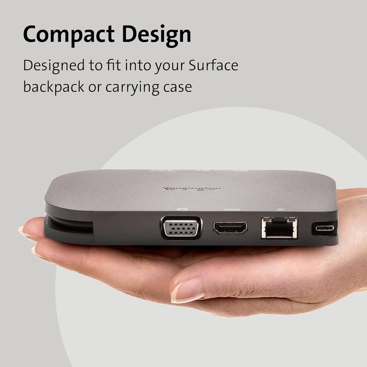 Kensington SD1610P Mobilna stacja dokująca HUB USB-C HDMI 4K 2xUSB RJ45 VGA
