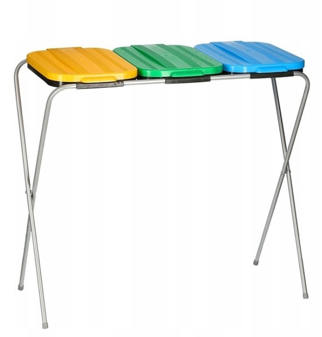 STOJAK NA WORKI KOSZ DO SEGREGACJI ŚMIECI - 3 komory STANÓW