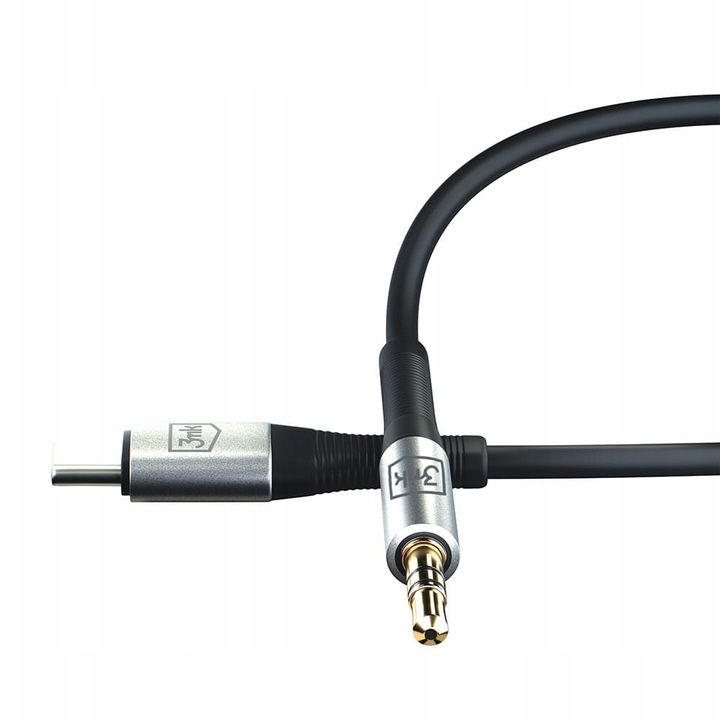 3mk Kabel AUX Cable minijack 3,5 mm - USB C 1 m