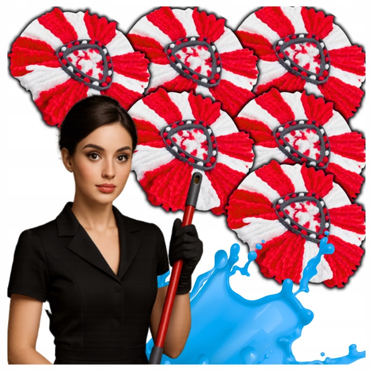 6x WKŁAD DO MOPA OBROTOWEGO VILEDA TURBO ZAPAS KOŃCÓWKA NOWY MEGA CHŁONNY