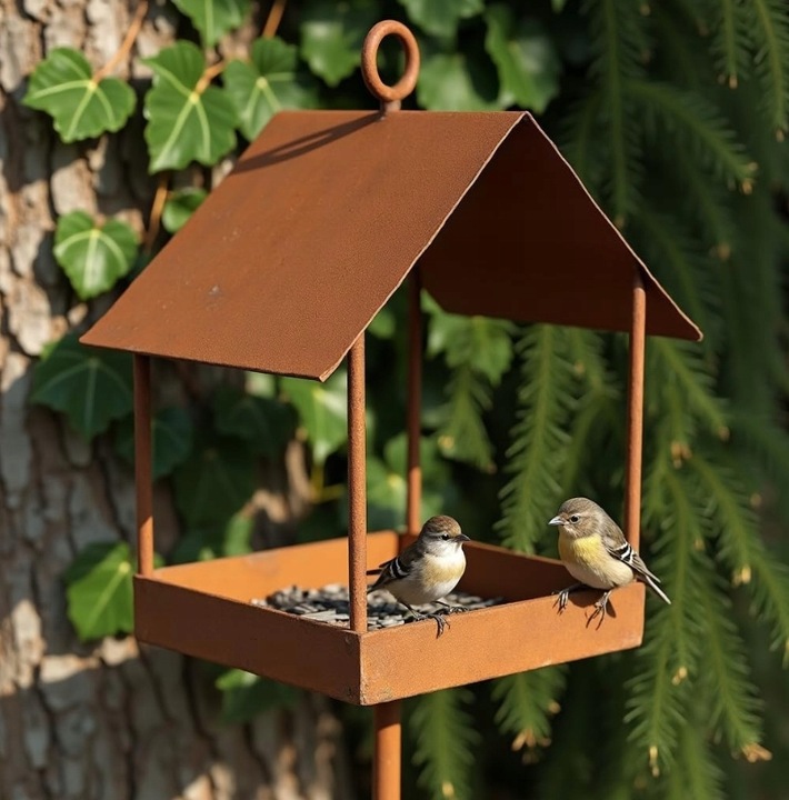 Karmnik dla ptaków stojący rustykalny 158 cm – ozdoba ogrodowa