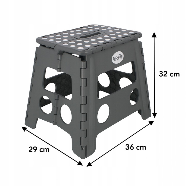 Taboret składany stołek podnóżek antypoślizgowy szary Easyform 32cm