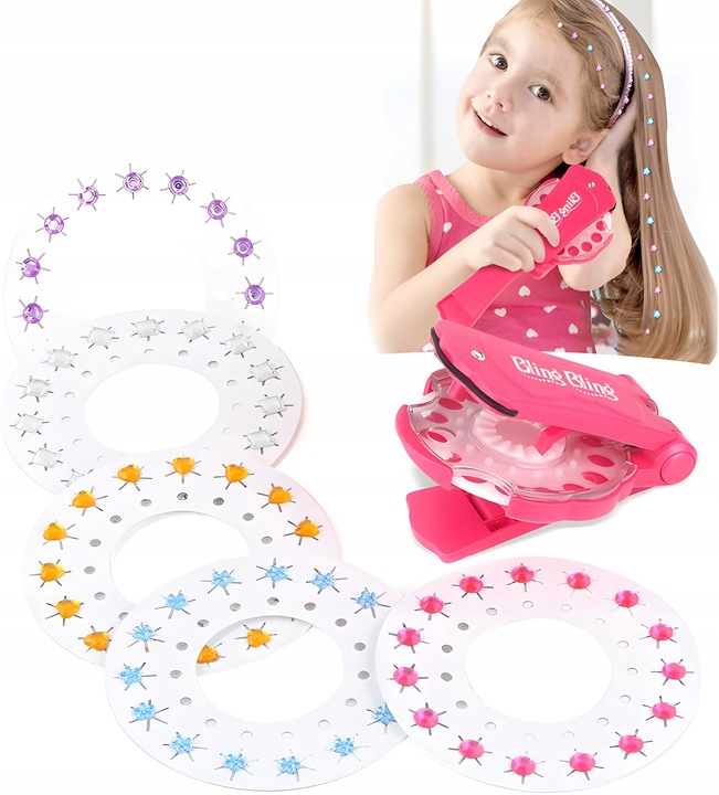 Blinger Maszynka do Ozdabiania Kryształkami Zestaw do Warkoczyków Akcesoria