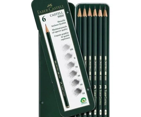 Zestaw ołówków grafitowych Castell 9000 Faber-Castell 6 szt