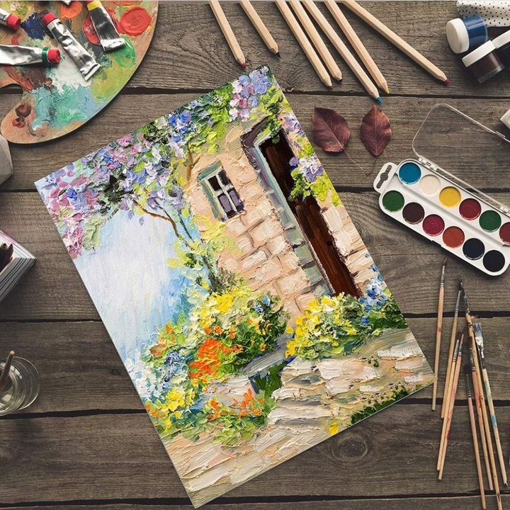 PŁÓTNO MALARSKIE 55x75cm PODOBRAZIE DO MALOWANIA NA DREWNIANYM BLEJTRAMIE