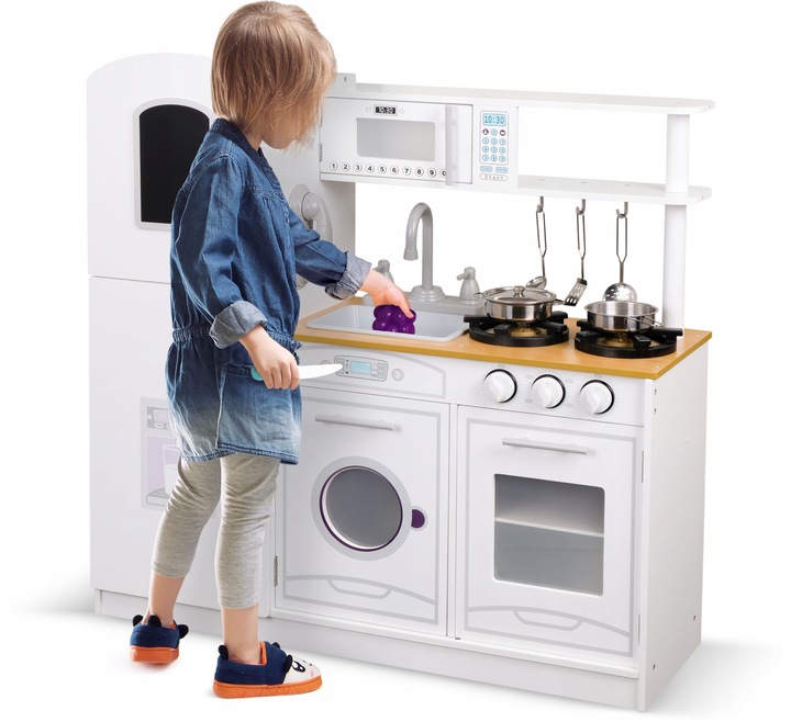 DUŻA KUCHNIA DREWNIANA Kuchenka Dzieci INTERAKTYWN