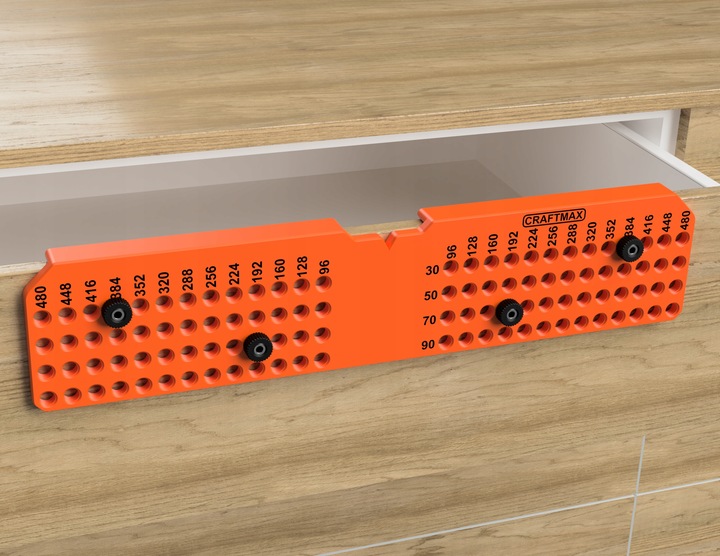 Szablon wzornik do uchwytów meblowych regulowany SUM-2