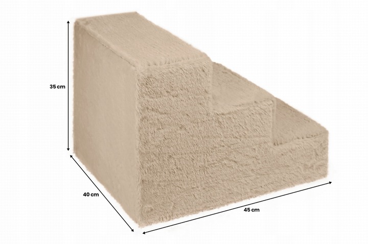 Schodki dla psa 3-stopnie tapicerowane piaskowe podest dla psa do kanapy