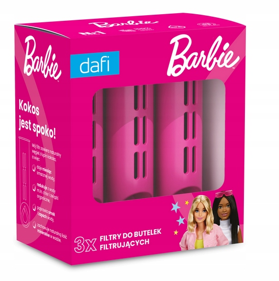 3 szt. Filtr wkład do buteleki filtrującej Dafi Soft i Solid BARBIE Róż