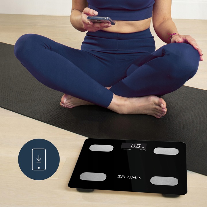 WAGA ŁAZIENKOWA ANALITYCZNA SMART ANALIZA 200kg IOS LCD ANDROID