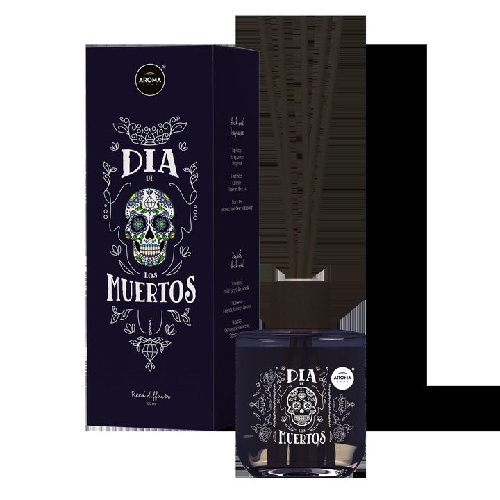 PATYCZKI ZAPACHOWE AROMA STICKS DIA DE LOS MUERTOS 100ML ZAPACH BLACK