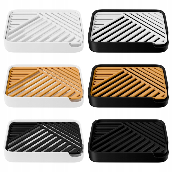 Mydelniczka wolnostojąca na blat z ociekaczem elegancka WZÓR LINES