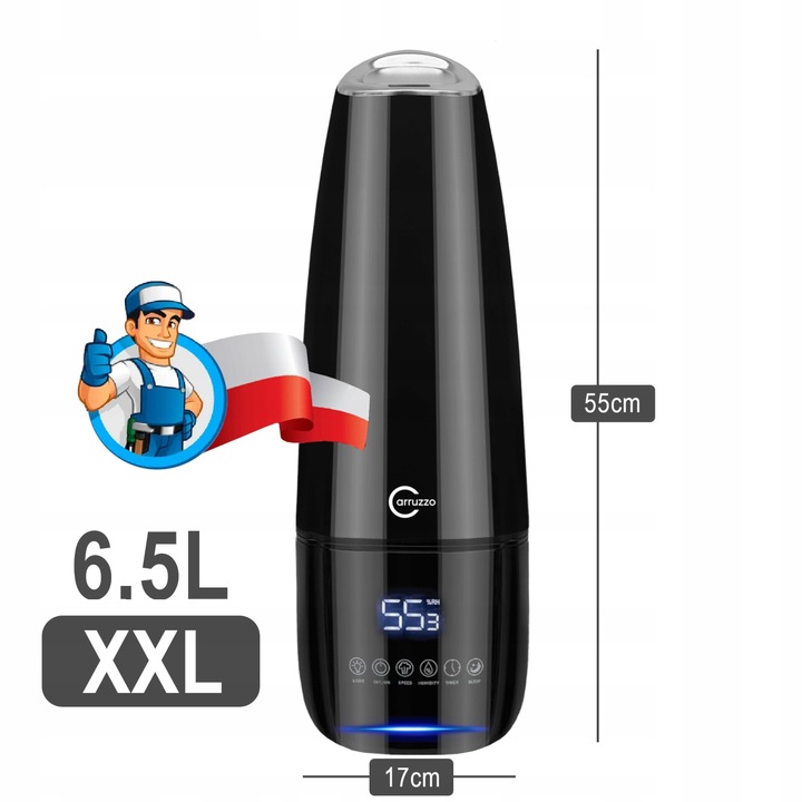 Nawilżacz powietrza DUŻY AUTOMATYCZNY 8w1 +AROMATERAPIA OLEJKI FILTR
