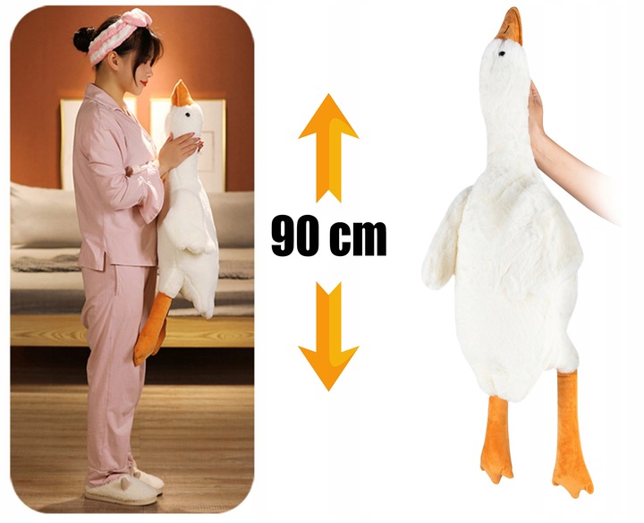 MASKOTKA PODUSZKA PLUSZAK GĘŚ PLUSZOWA XXL 90cm