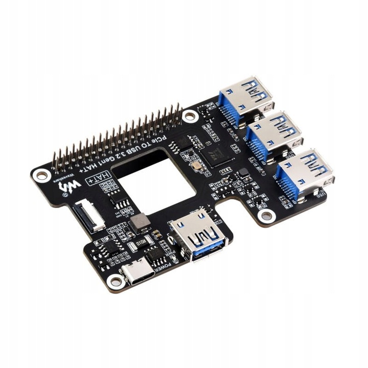 Rozszerzenie PCIe USB 3.2 dla Raspberry Pi 5, HUB PCIe na 4 x USB