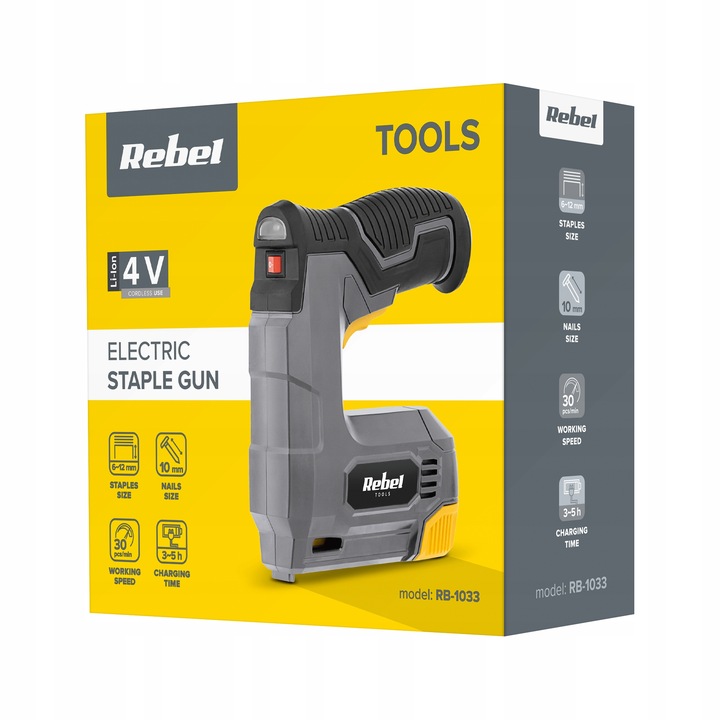 Zszywacz akumulatorowy gwoździarka 1,5Ah Rebel