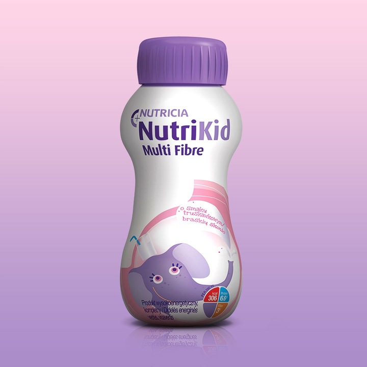 NutriKid Multi Fibre TRUSKAWKA ZESTAW 4x200ml