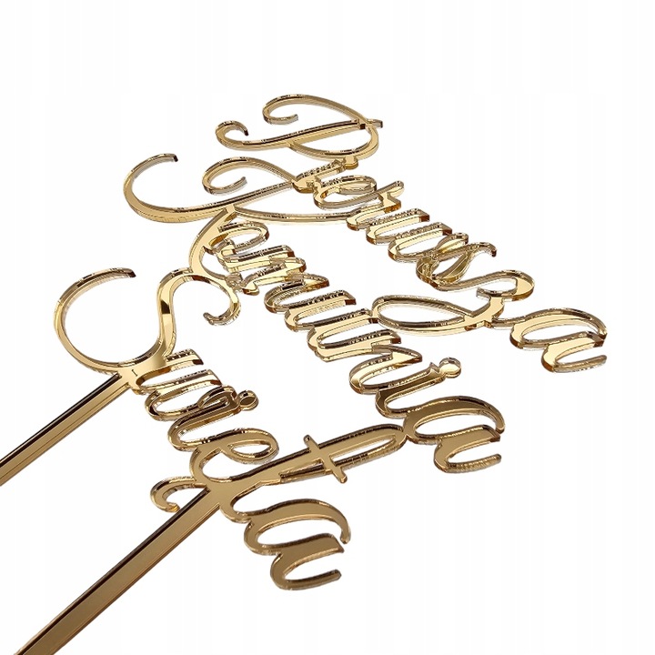 Topper na komunie złoty ZESTAW dekoracji na tort komunijny IMIĘ krzyż napis