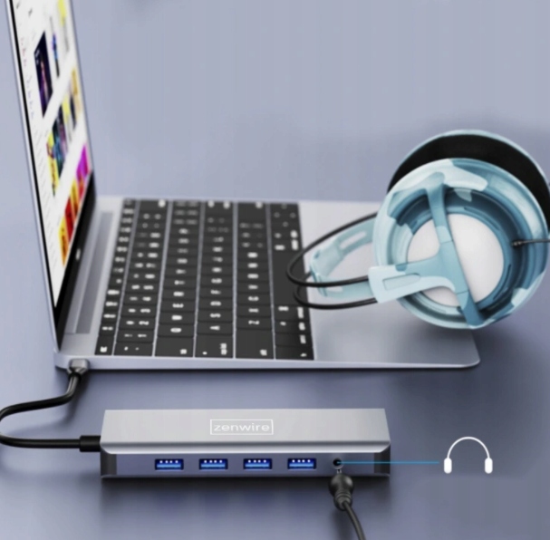 ADAPTER HUB 12w1 USB-C 2x HDMI VGA Jack RJ45 M1