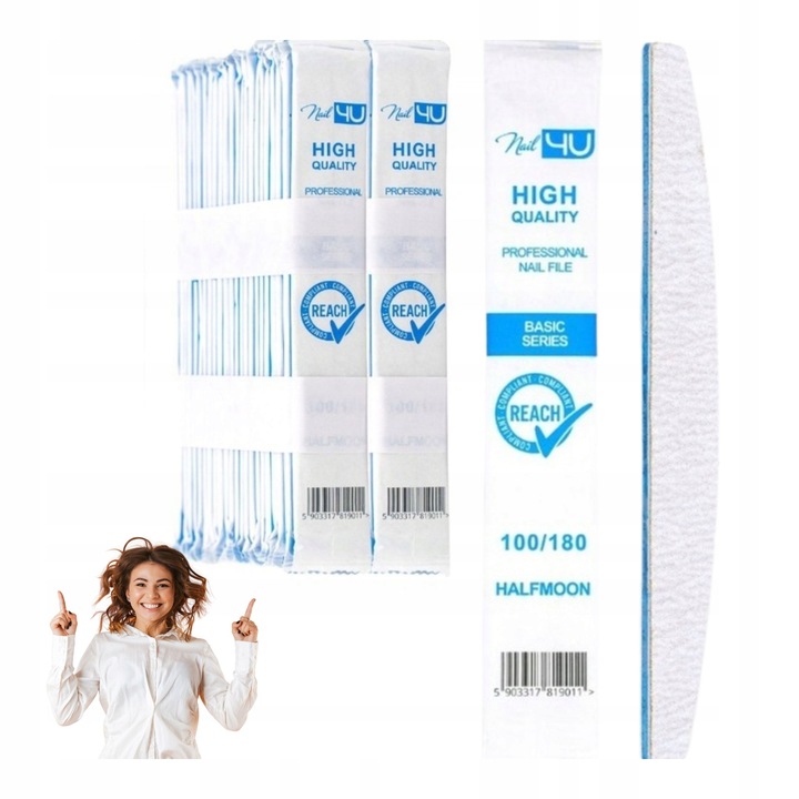 PILNIK JEDNORAZOWY DO PAZNOKCI ŁÓDKA 100/180 50 szt HIGIENICZNY STANDARD