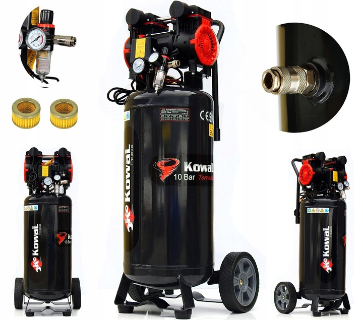 POFESJONALNY 12 Bar kompresor k33 bezolejowy 50L sprężarka powietrza