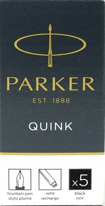 CZARNE NABOJE do PIÓRA atramentowe Nietoksyczne 5 sztuk PARKER DOBRA JAKOŚĆ
