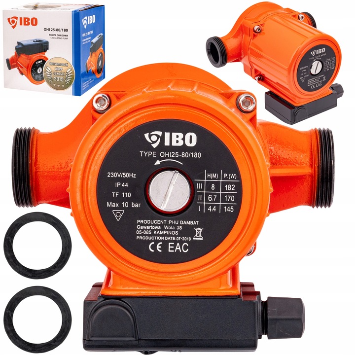 POMPA OBIEGOWA 25-80 180 CYRKULACYJNA DO PIECA CO