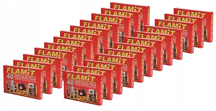10x Podpałka rozpałka do KOMINKA PIECA GRILLA KOMINKA FLAMIT 0,2kg 40