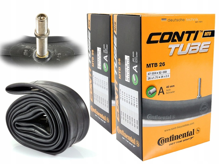 Dętka rowerowa MTB Continental 26 x 1,75 - 2,5 47/62-559 ZESTAW 2 sztuk