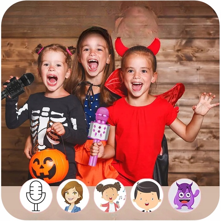 MIKROFON DLA DZIECI BEZPRZEWODOWY BLUETOOTH Z GŁOŚNIKIEM KARAOKE NA PREZENT