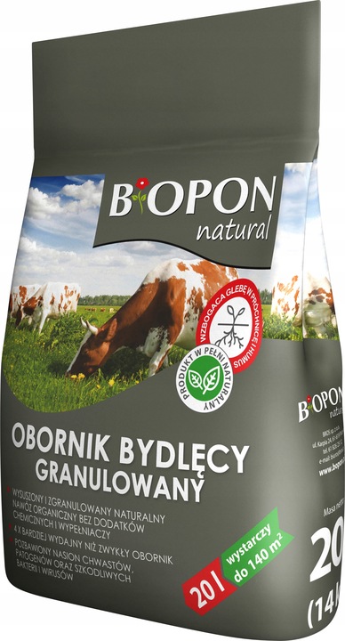BOPON NATURAL OBORNIK BYDLĘCY nawóz naturalny granulowany Biopon 20L