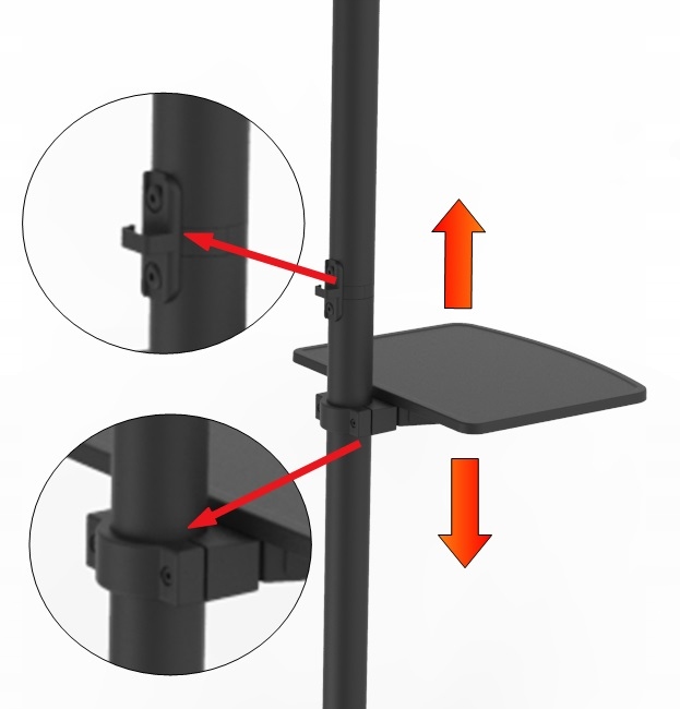 Stojak Podłogowy na telewizor TV 26-65 cali z półką Uniwersalny