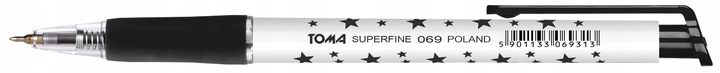 Długopis Automatyczny Toma Superfine 069 W Gwiazdki Czarny 20 Sztuk