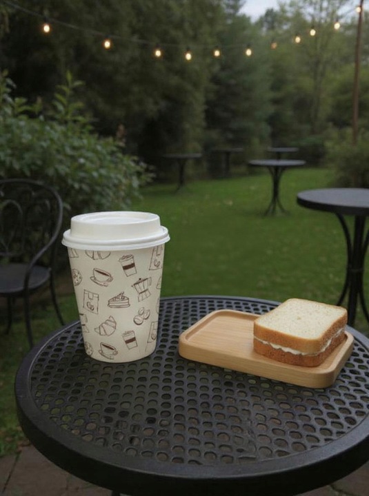 KUBKI PAPIEROWE DO KAWY 250ml + WIECZKA 100 szt