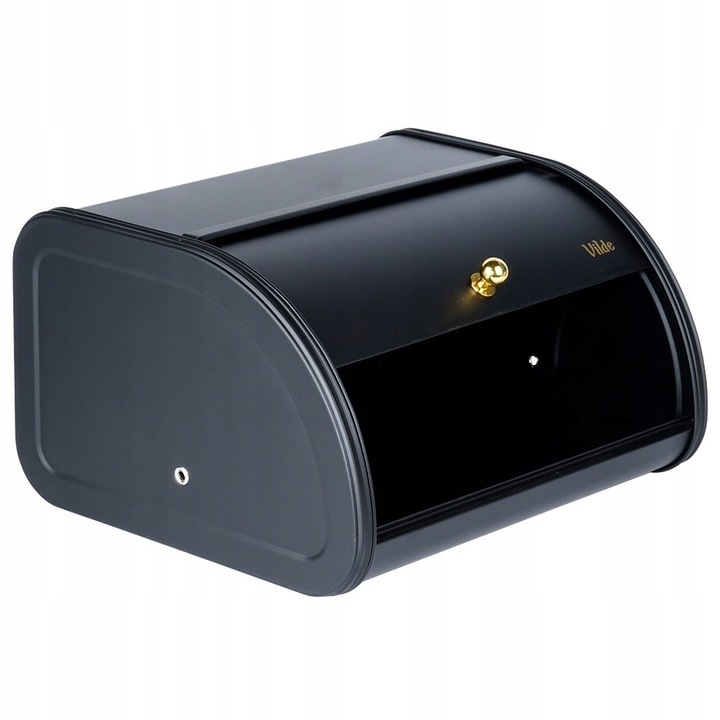 Mały CHLEBAK czarny metalowy pojemnik kuchenny na pieczywo chleb bułki