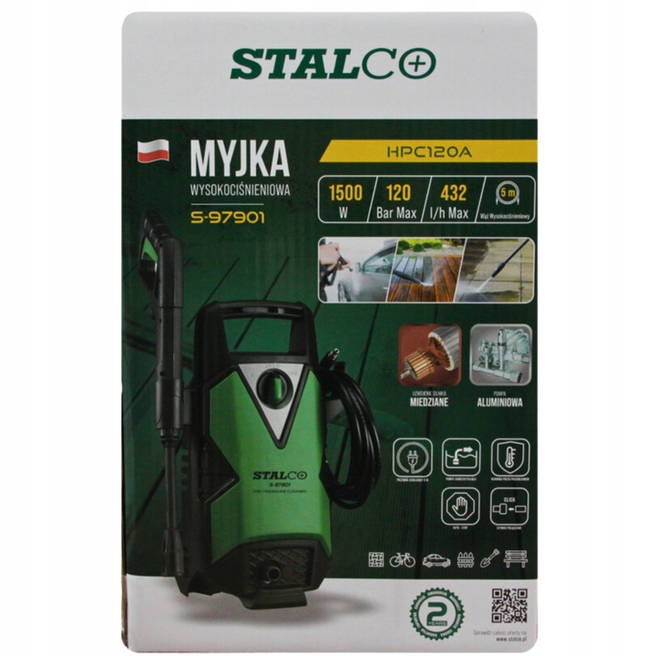 MYJKA CIŚNIENIOWA STALCO PRO 180 BAR MOCNA ZESTAW PŁYN KARCHER
