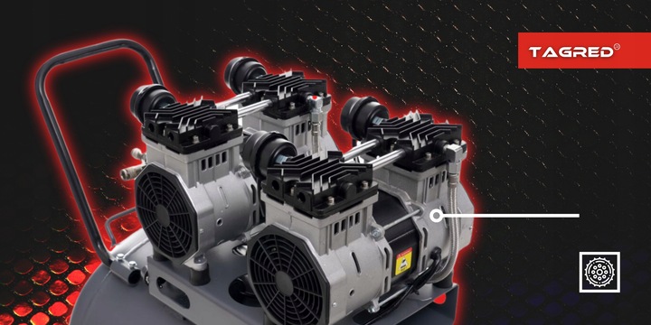 PROFESJONALNY KOMPRESOR BEZOLEJOWY 10 BAR 50L 4 TŁOKI CICHY MOCNY