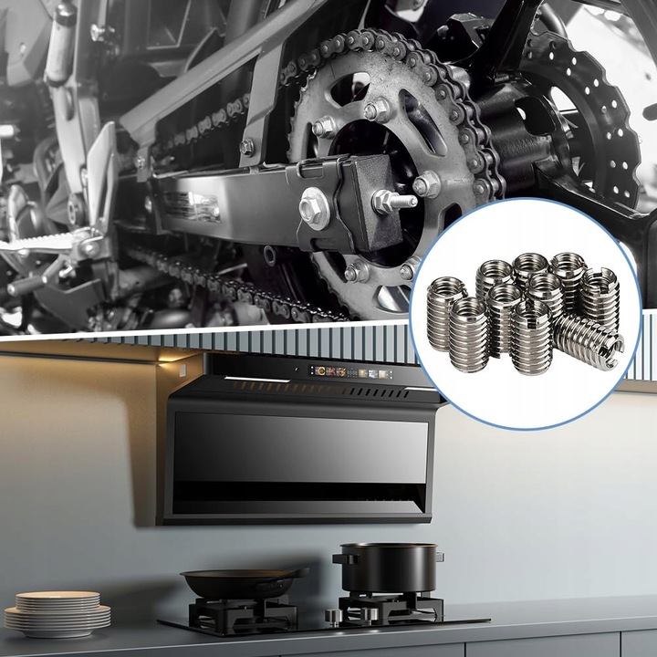 10X Tulejki do naprawy gwintu M8/M6 redukcja L=20mm stal nierdzewna